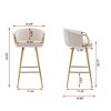 VASIP 26 inch Set of 2 Bar Stools,with Chrome Footrest and Base Swivel Height Adjustable Mechanical Lifting Velvet + Golden Leg Simple Bar Stool - 3 of 4