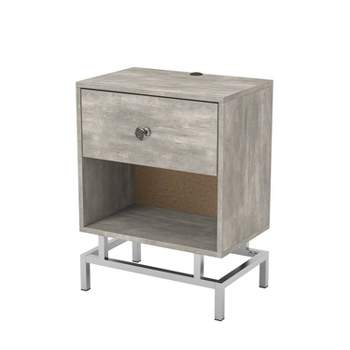 Brama Open Shelf End Table with USB Port - HOMES: Inside + Out