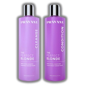 Pravana Perfect Blonde Toning Shampoo & Conditioner (33 oz) - For Unwanted Brassy Tones in Blonde, Silver, and Highlighted hair - DUO SET KIT - 1 of 2