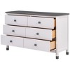 Storage Dresser Wood Storage Cabinets Easy Installation Drawer Cabinet With 6 Drawers Storage Cabinet - 4 of 4