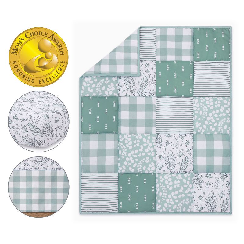 The Peanutshell Nursery Crib Bedding Set for Baby Girls and Boys, Sage, 3 Pieces - Green, 3 of 8