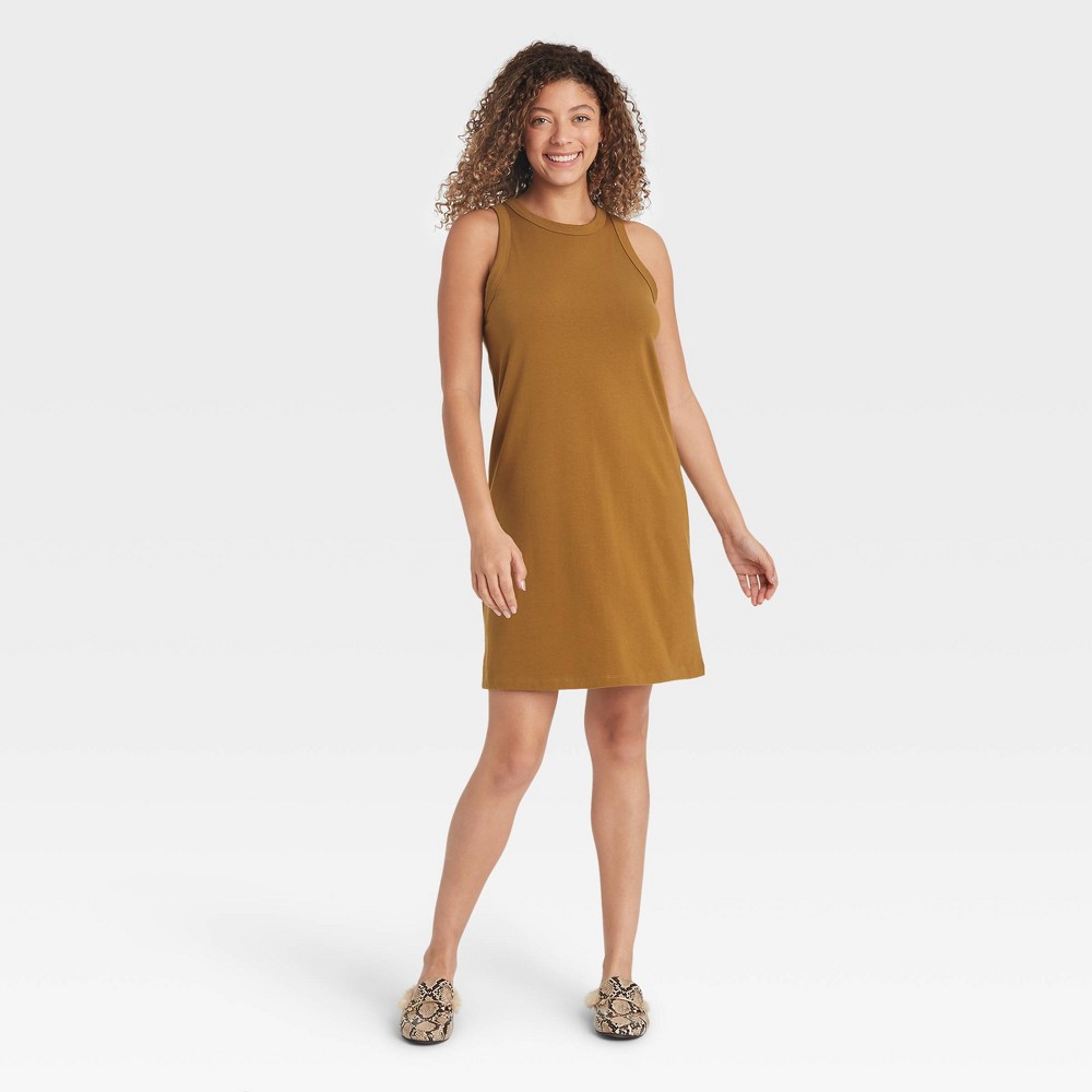 Women's Knit Tank Dress - A New Day Olive XXL