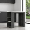 HomeRoots 36" White and Gray Marble and Wood Kitchen Island With Storage - 2 of 4