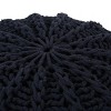 NicBex Knitted Cotton Round Pouf Comfortable and Durable Accent Furniture Ideal for Relaxing and Additional Seating, Dark Blue - 2 of 4
