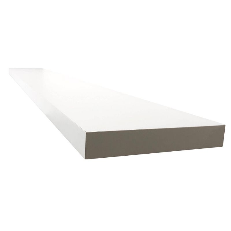 60&#34; Slim Low Profile Floating Wall Shelf White - Inplace, 4 of 5