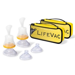 LifeVac Yellow Travel Kit 2 Pack - Portable Suction Rescue Device, First Aid Kit for Kids and Adults, Portable Airway Suction for Children and Adults - 1 of 4