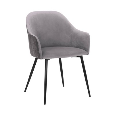 Pixie Fabric Metal Dining Room Chair Gray - Armen Living: Polyester ...