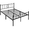 74.6"L x 53.5"W x 36"H Metal Platform Full Bed Frame with Iron Art Headboard & Footboard Underbed Storage No Box Spring Needed 650lbs Capacity - 3 of 4