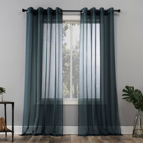 59 X63 Emily Sheer Voile Grommet Curtain Panel Teal No 918