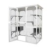 Wooden Cat Cage With Platform And Resting Box, UV Resistant Waterproof Roof Playing And Running Enclosures Box, Stylish Indoor Pets House For Cats - 3 of 4