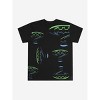 Batman Forever Batman & Riddler Repeat Logo Crew Neck Short Sleeve Black Adult T-shirt - 3 of 4