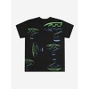 Batman Forever Batman & Riddler Repeat Logo Crew Neck Short Sleeve Black Adult T-shirt - image 3 of 4