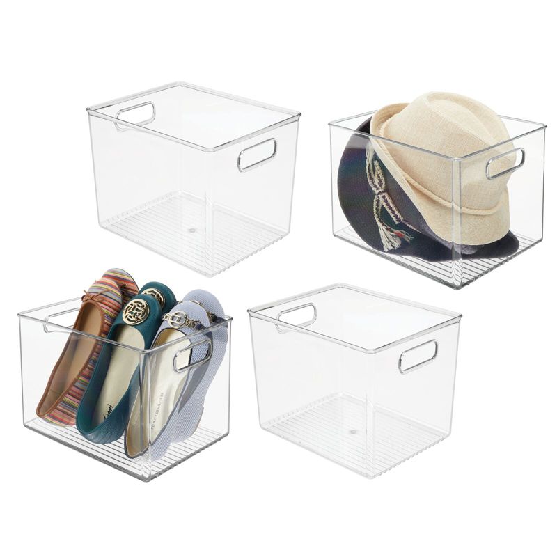 mDesign Plastic Closet Storage Organizer Container Bin, Handles, 1 of 10