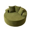 XIZZI Plush Round Sofa for Living Room, Soft Polyester Fabric with Spring & Sponge, 58.26" Circular Cozy Chair in Beige/Gray/Black/Pink/Green - 2 of 4