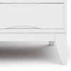60" Solid Rubberwood Hardwood Mid Century Modern TV Media Stand with Cord Management, Large Notched Handle Drawers and Open Compartments - 3 of 4