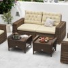 Tangkula 2 Pieces Outdoor Patio PE Wicker Ottomans w/ Removable Cushions Footstools - 4 of 4
