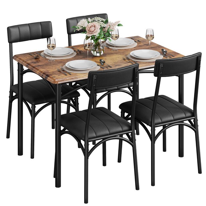 Whizmax Kitchen Dining Room Table Set for 4 with Upholstered Chairs, 1 of 10