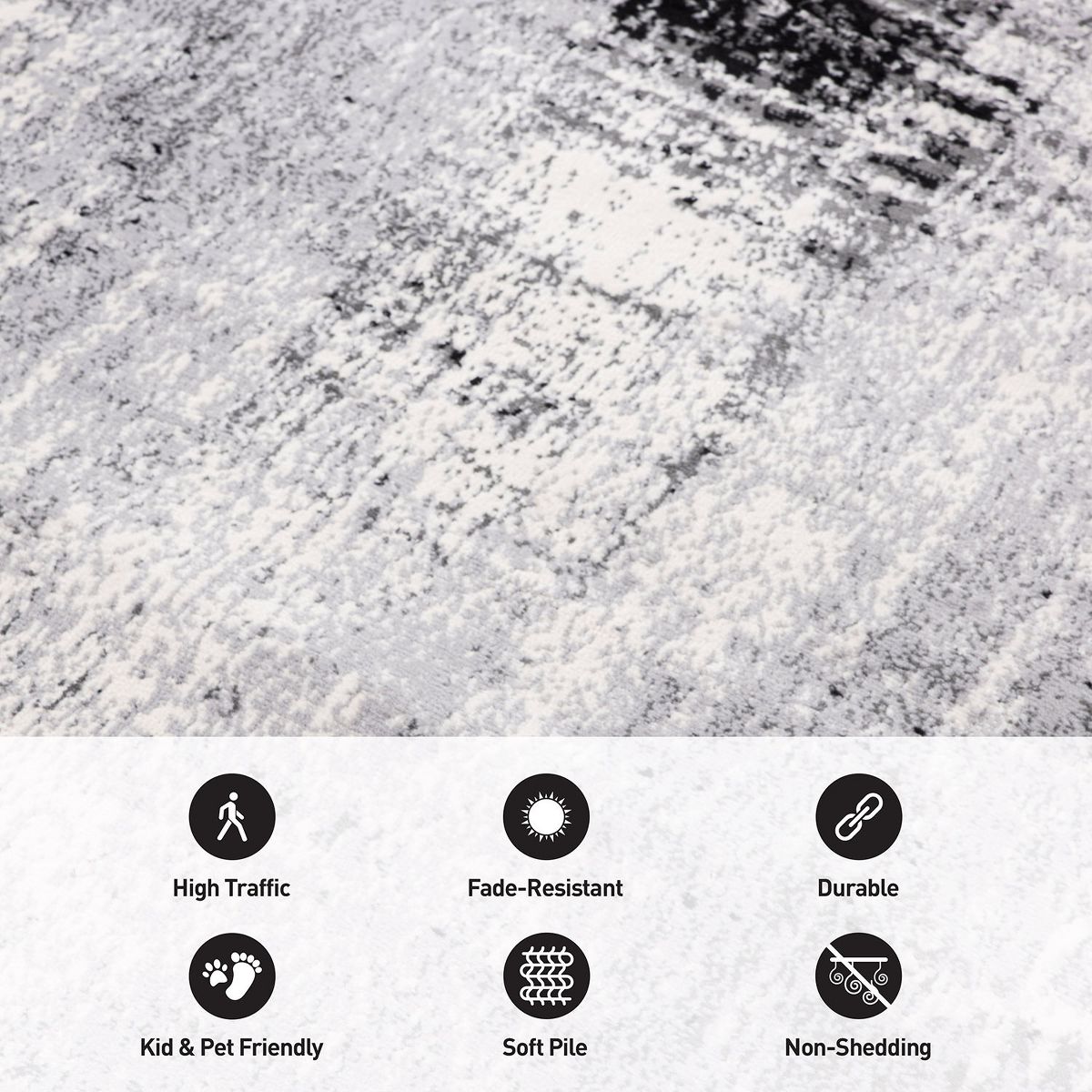 World Rug Gallery Dublin Contemporary Abstract Area Rug: Stain & Fade-Resistant, Low Pile, Indoor Use - thumbnail 9