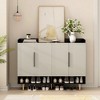 HDZNVF Sideboard, Shoe Cabinet with 4 Doors Large Modern Shoe Storage Organizer Cabinet with Adjustable Shelves - 3 of 4