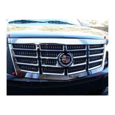 QAA is Compatible with 2007-2014 Cadillac Escalade 4 Piece Stainless Front Grille Accent Trim SG47255