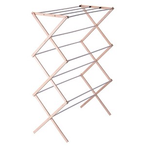 Household Essentials Wood Clothes Dryer White: Light Brown Drying Rack, 25 lb Capacity, No Assembly Required - 1 of 2
