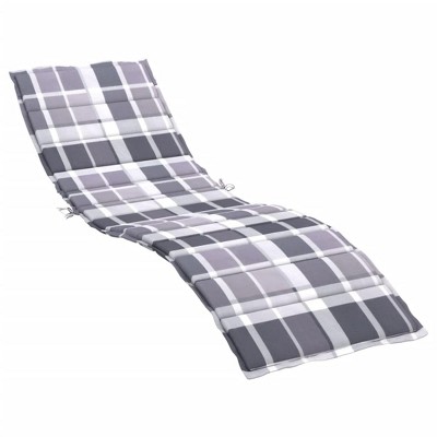vidaXL Sun Lounger Cushion Gray Check Pattern Oxford Fabric