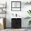 vidaXL 2-Piece Bathroom Furniture Set - Black Engineered Wood with Wall-Mount Mirror Cabinet & Sink Storage, Contemporary Style for Modern Home Decor - 3 of 4