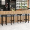 Tangkula 4PCS 26" Bar Stool Set w/ Metal Frame Footrest Backless Counter Height Stool Gray - 2 of 4