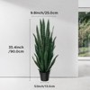 35 Inch Artificial Snake Plant in Pot, 2 Pack 3ft Faux Sansevieria with 24 Lifelike Leaves Indoor Outdoor Decor for Home, Office, Garden, Living Room - 4 of 4