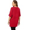 Woman Within Plus Size Perfect Roll-Tab-Sleeve Notch-Neck Tunic - 3 of 4