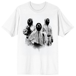 Squid Game Guards Iconic on White Adult Crew Neck Short Sleeve T-shirt - 1 of 3