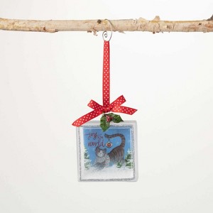 Joy To The World Cat Ornament Multicolor 4.5"H Glass - 1 of 2