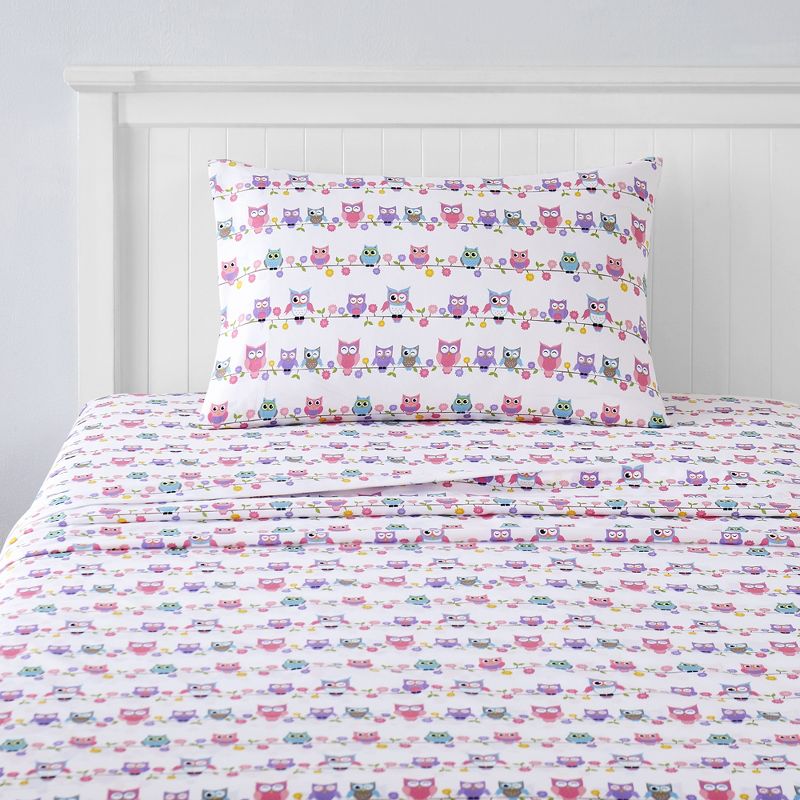 Colorful Owls Microfiber Kids' Sheet Set By Sweet Home Collection™, 1 of 6