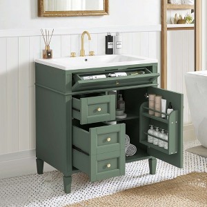 NicBex 30" Bathroom Storage Cabinet with Sink, Bathroom Vanity, 2 Drawers and 1 Spacious Cabinet Door for Bathroom - 1 of 4
