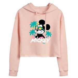 Women's - Disney - Mickey Sunset Shades Cropped Graphic Hoodie - 1 of 3