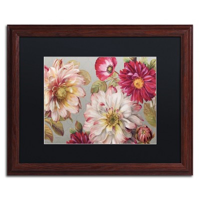 Lisa Audit Floral Geometric Print on Canvas with Black Wood Frame
