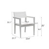 Modern Outdoor Sunbrella Fabric Upholstered Dining Arm Chair Set of 4,Aluminum Curved Back Patio Garden Tapered Feet Dining Chair-Coolbibila - 4 of 4