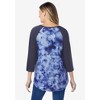 Woman Within Plus Size Three-Quarter Sleeve Baseball Tee - 3 of 4