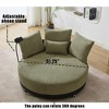 Sapphtopaz 52.75" Oversized Round Couches for Living Room Anti-Wrinkle Upholstered 360°Swivel Sofa with Phone Stand and Pillows Sofa for Bedroom - 2 of 4