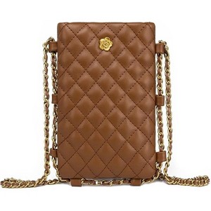 Hachikiko Small Crossbody Purse,Synthetic Leather Phone Wallet with Chain Strap, Stylish Crossbody Phone Bag for Travel & Daily Use,Brown - 1 of 4