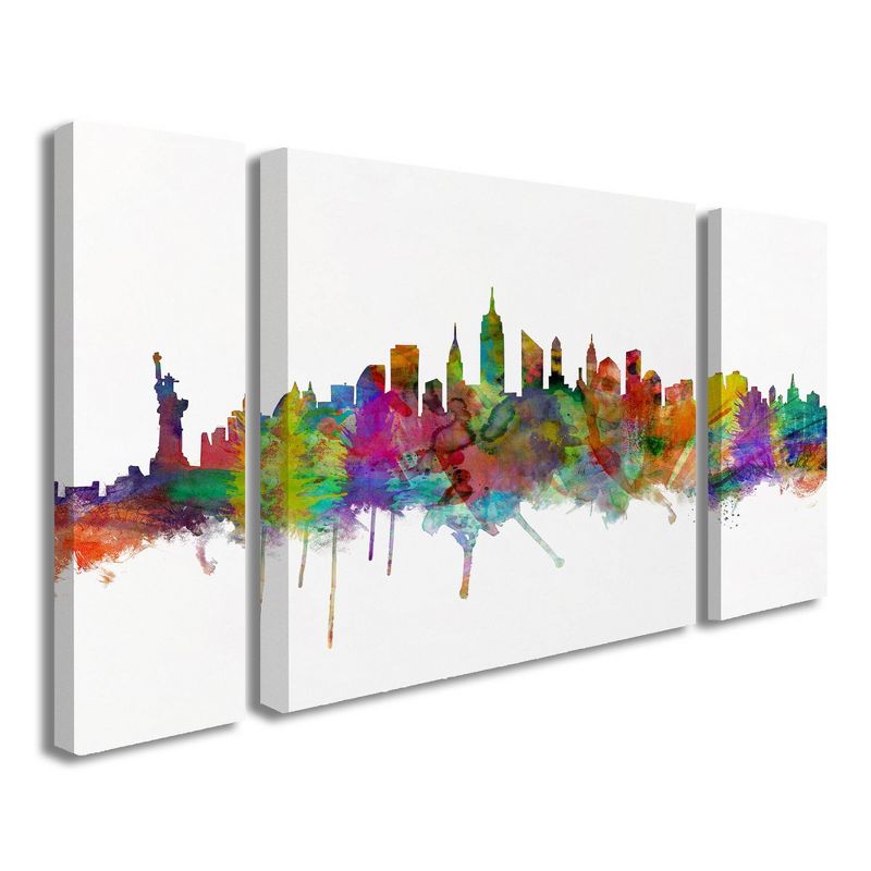 36.5"x48" Michael Tompsett 'New York City Skyline' Multi Panel Decorative Wall Art set - Trademark Fine Art, 3 of 6