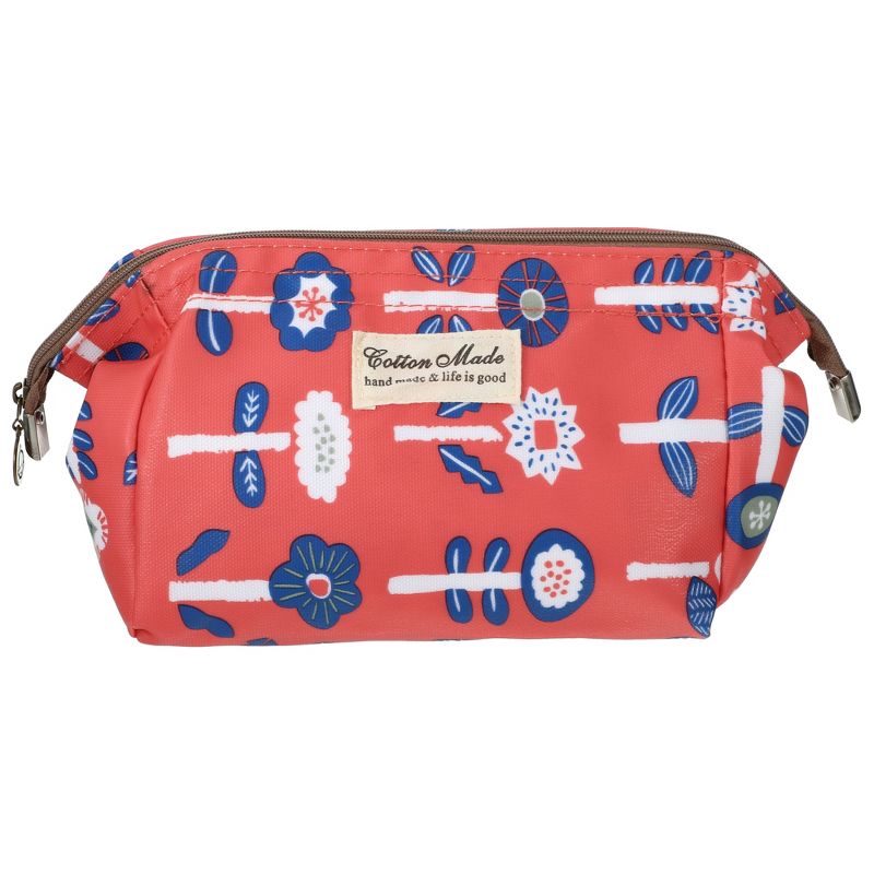 Unique Bargains Women's Printed Travel Makeup Bag Red 1 Pc, 1 of 7