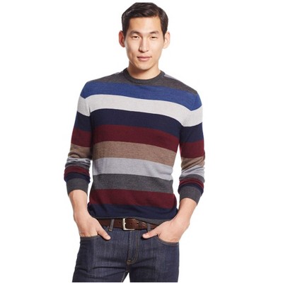Club Room Mens Wool Multi-Striped Pullover Sweater