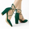 Allegra K Women's Pointed Toe Chunky Heels Lace Up Sandals Pumps - 2 of 4