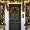 Christmas Wreath, Xmas Wreath for Front Door with Gold Bowknot, Artificial Pre-Decorated Holiday Accent with Ball Ornaments,Pine Cones - 3 of 4