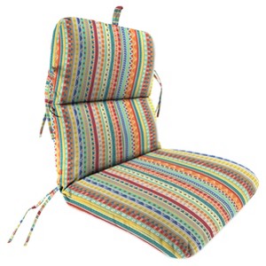 Outdoor Knife Edge Dining Chair Cushion In Bramlett Stripe Carotene - Jordan Manufacturing