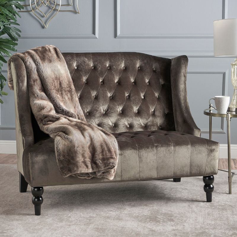 Leora Winged Loveseat - Christopher Knight Home, 3 of 8