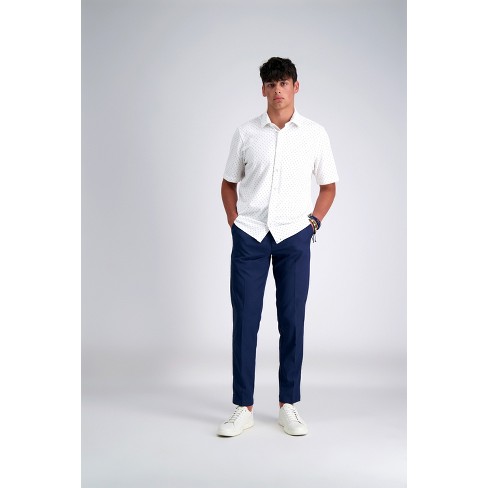 Haggar Men's Cool Right Slim Fit Flat Front Performance Flex Pant 34 X ...