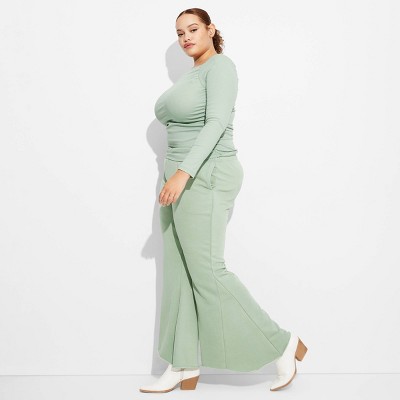 Women's Mid-Rise Washed Extreme Flare Sweatpants - Wild Fable™