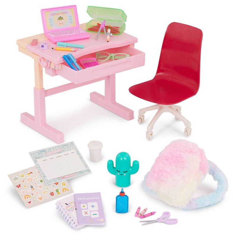 Our Generation School Dreams Modern Desk with Tilt Top Accessory Set for 18&#34; Dolls, 1 of 9
